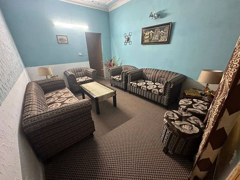 7 seater sofa set and tables set for sale 9