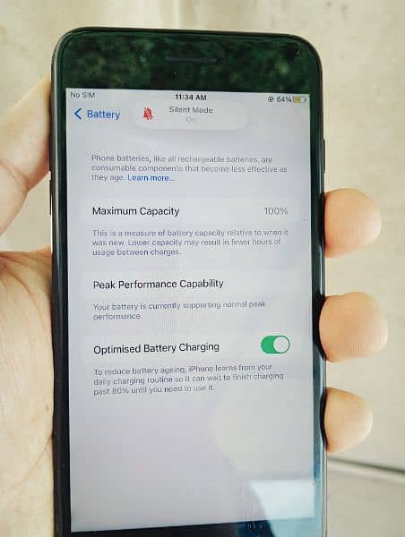 iPhone 7 Plus non PTA jet black 3/128 battery 100% 15