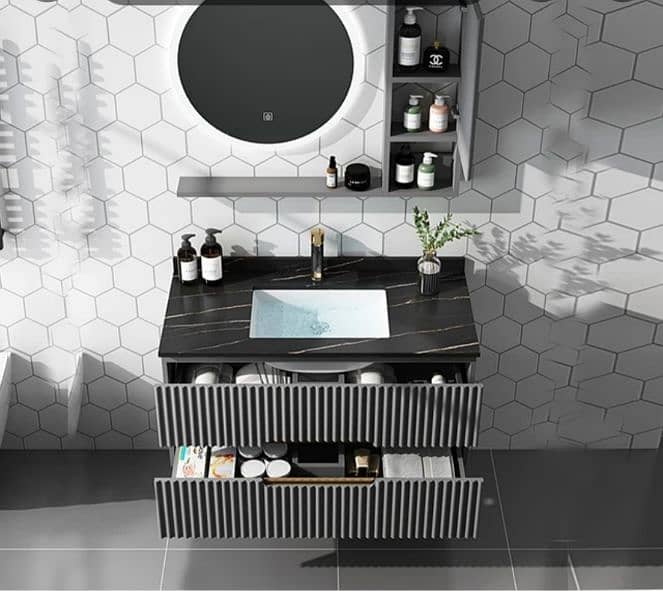 designer Corian PVC Vanities and led mirrors for sale 0