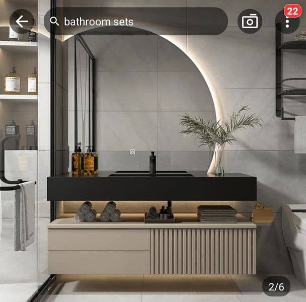 Vanity/Basin/Commode/LED/Shower set/Bathroom accessories/Porta 1