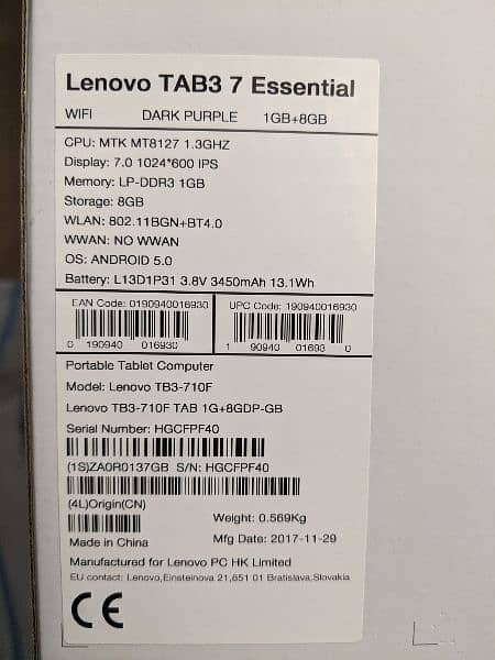 Lenovo TAB3 7 Essential Open Box for sale. 7