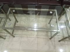 CENTER TABLE SET WITH HEAVY STAINLESS STEEL FRAMEFOR URGENT SALE