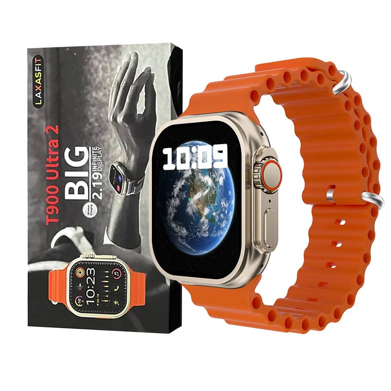 Ultra V2 New Fashion 2.2 Large Screen With 4 Straps Smart Watch Orange 3