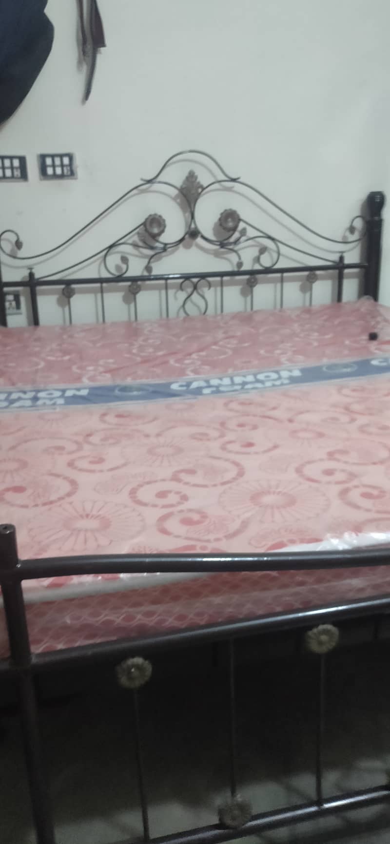 Iron bed with brand new mattress. 8