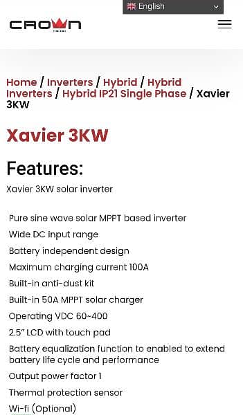 Crown Xavier 3kw inverter 1