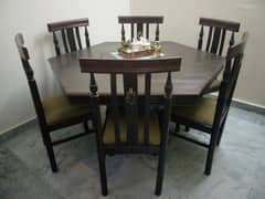 Wooden Dinning Table set-6 chairs 0