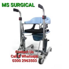 Patient lifter transfer wheel chair with commode