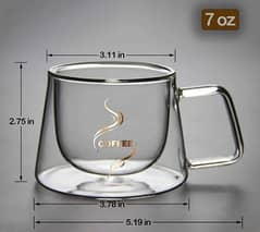 Transparent Double Bottom Glass Mug