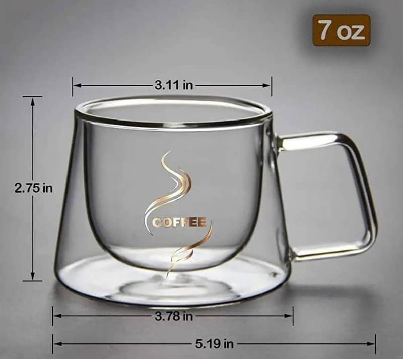 Transparent Double Bottom Glass Mug 0