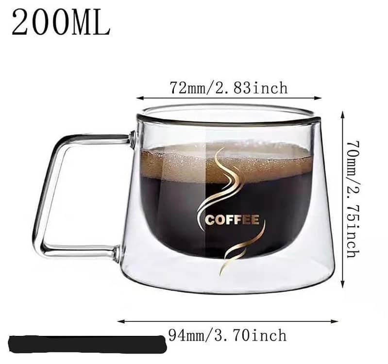 Transparent Double Bottom Glass Mug 2