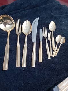 stainless steel gold plated cutlery set only nearest offer