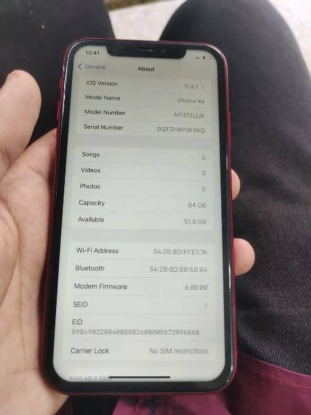 I phone Xr 64 GB Pta Approved battery 88 health 1