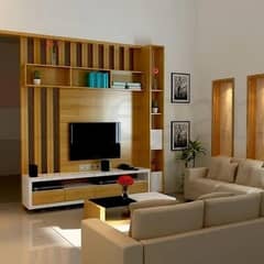 Wallpaper and wall picture/Wooden flooring/false Ceiling/POP Ceiling