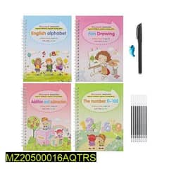 set of 4 magic learning book with magic pen