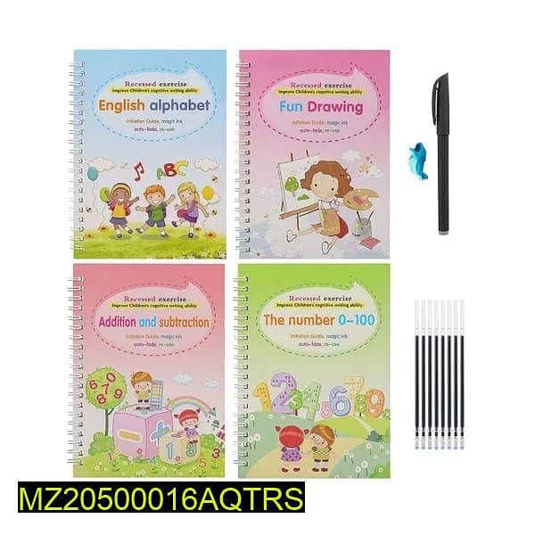 set of 4 magic learning book with magic pen 0