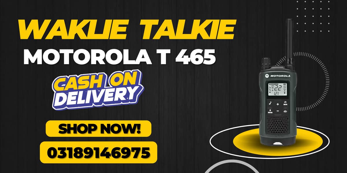 Walkie Talkie | Wireless Set Official Motorola T 465 Two Way Radio 0