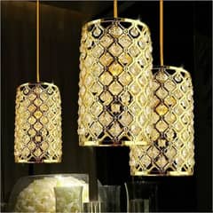 Gold Crystal LED Chandelier Light Aisle High Power Hanging Beside Lamp