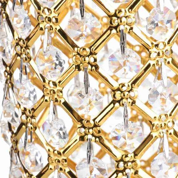 Gold Crystal LED Chandelier Light Aisle High Power Hanging Beside Lamp 3