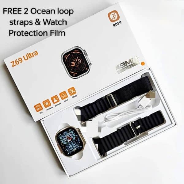 Z69 Ultra 49mm Good Quality with 2 free Straps & protection film 0