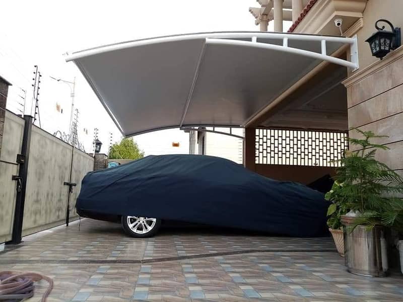Tensile shades/conopy fiberglass doors green net jali parking shade 15