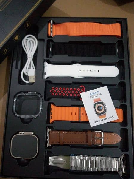 Dubai Imported Ultra 9 Smart watch DT 900 +  full box + 7 Straps 1