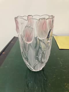 Vintage Tulip Crystal Flower Vase 0