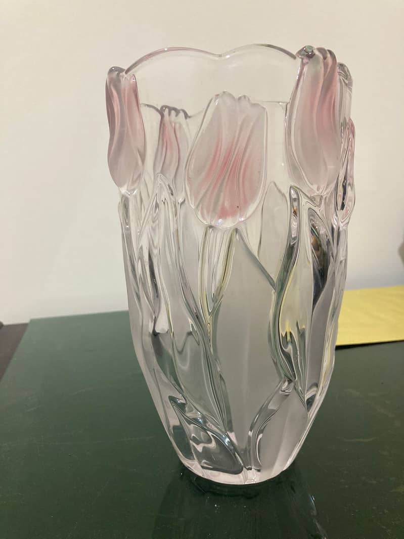Vintage Tulip Crystal Flower Vase 1