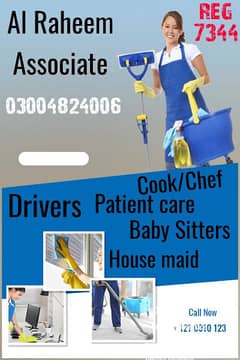 professional. &. 100% verify . Maid . Cook . Driver. Patient . Care . Chef