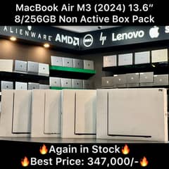MacBook Air M3 256GB 8GB Ram 2024 Box Pack 13 Inch Display M2 M1 2020