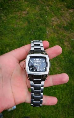 Casio G-Shock G-011D-1A “The Cube” Black Waffle Dial Steel Metal Analo