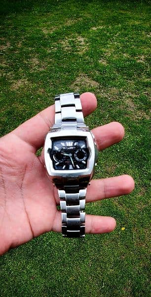Casio G-Shock G-011D-1A “The Cube” Black Waffle Dial Steel Metal Analo 1
