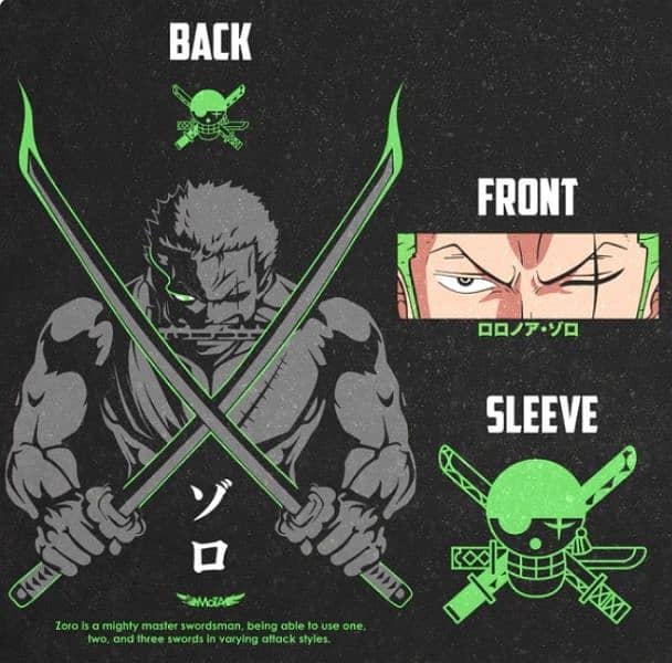 Zoro full sleeve shirt , and also sleeve less , m , l , XL , double xl 2