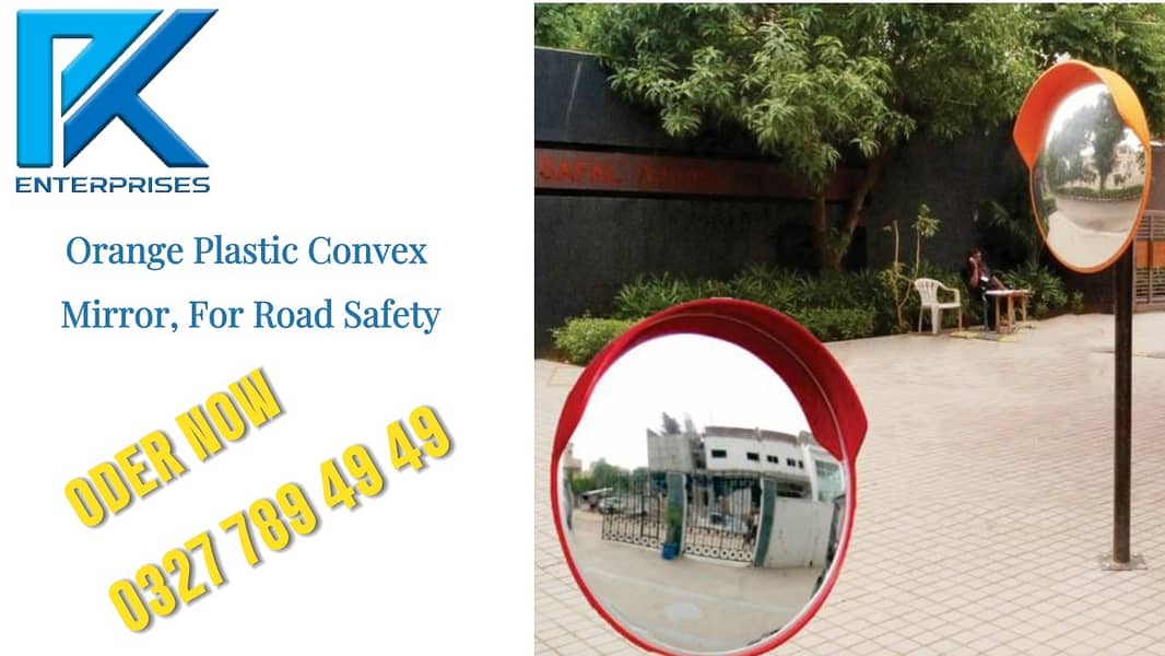 Orange Plastic Convex Mirror For Road Safety 1