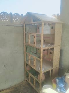 Wooden 3 Portion Cage 3Month Used 0