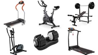 Treadmill cycles benches and exercise fitness gym machines