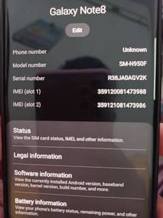Samsung  Galaxy note8  No  PTI . . Srf mobail ha