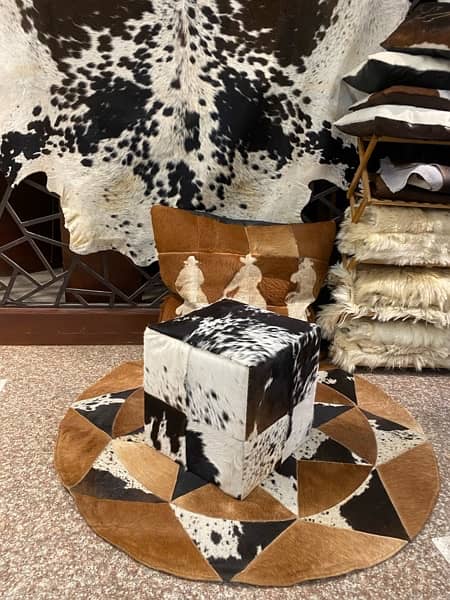 original cow leather attoman stool 9