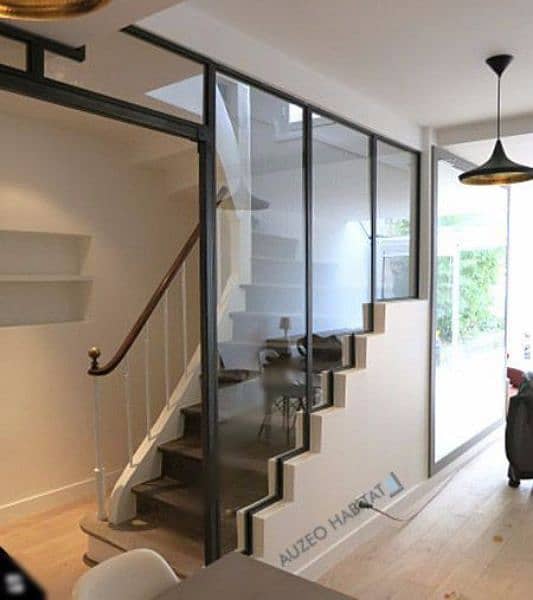 Staircase glass Partition, folding Mosquito Net 11