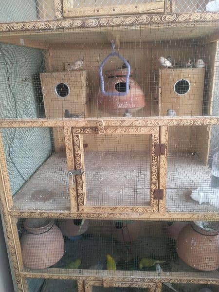 3 Portion Wood Cage Big Size Used 4