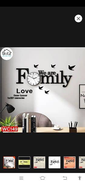 Size Wooden Family love frame  clock New 3D Wooden Clock 2