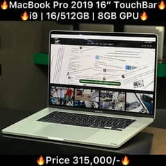 Apple MacBook Pro 2019 16 Inch Intel Core i9 16/512GB 8GB Graphic Card