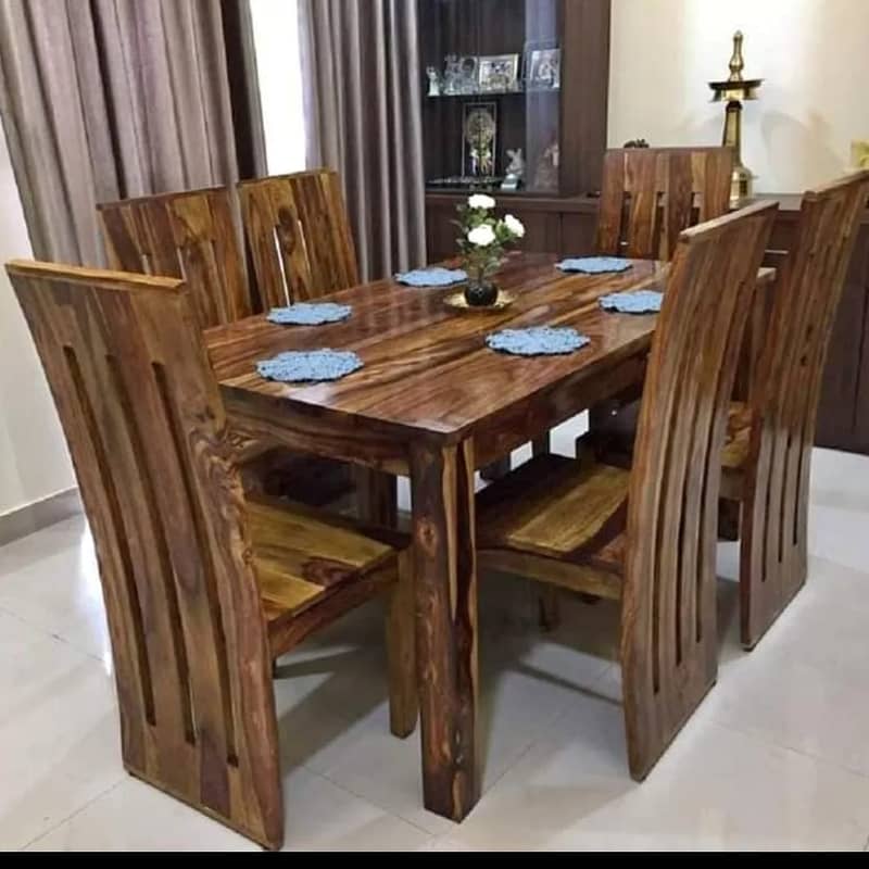 dining table set/wooden chairs/solid wood table/6 seater dining set 1