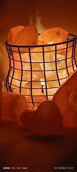 Himalayan Pink Rock Salt Iron Basket with Chunks 11