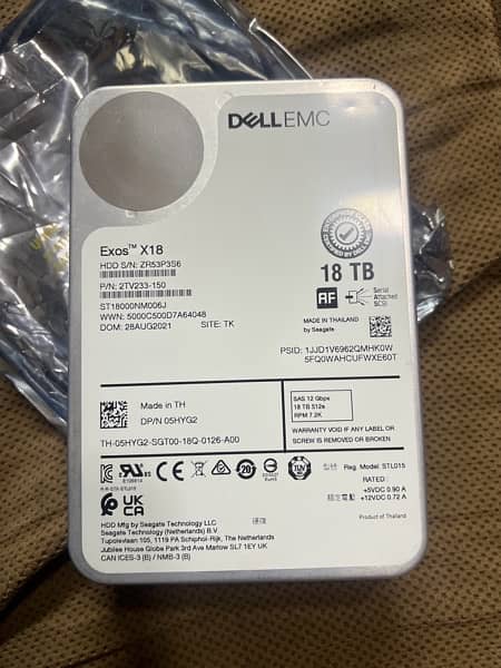 Dell Emc 18TB SAS 12gbps server harddisk 0