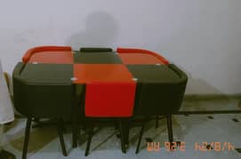black n red dining table 0