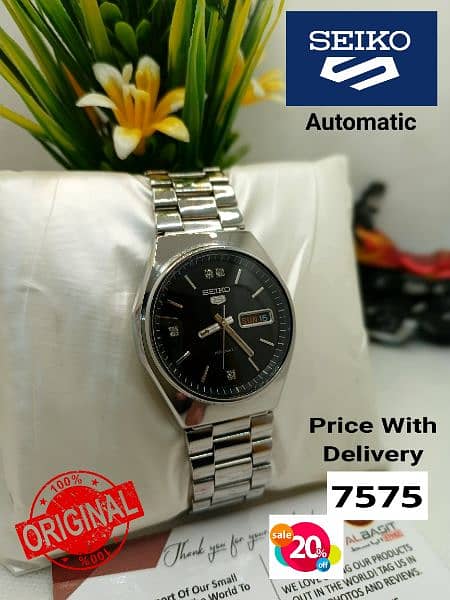 SEIKO 5 CITIZENS ORIENT AUTOMATIC MEN WRIST WATCH 03161737353 5