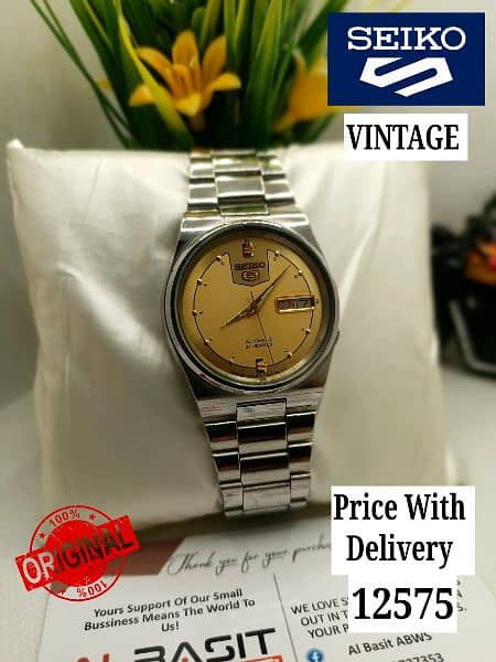 SEIKO 5 CITIZENS ORIENT AUTOMATIC MEN WRIST WATCH 03161737353 2