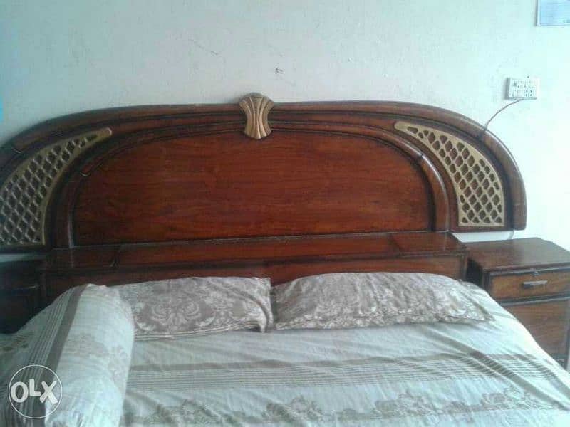 Double bed with side tables and mattress 1