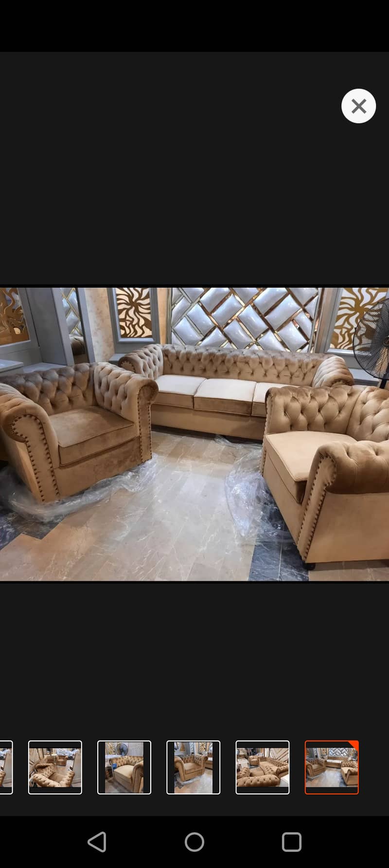 7 seater sofa set velvet brown with cusions 0