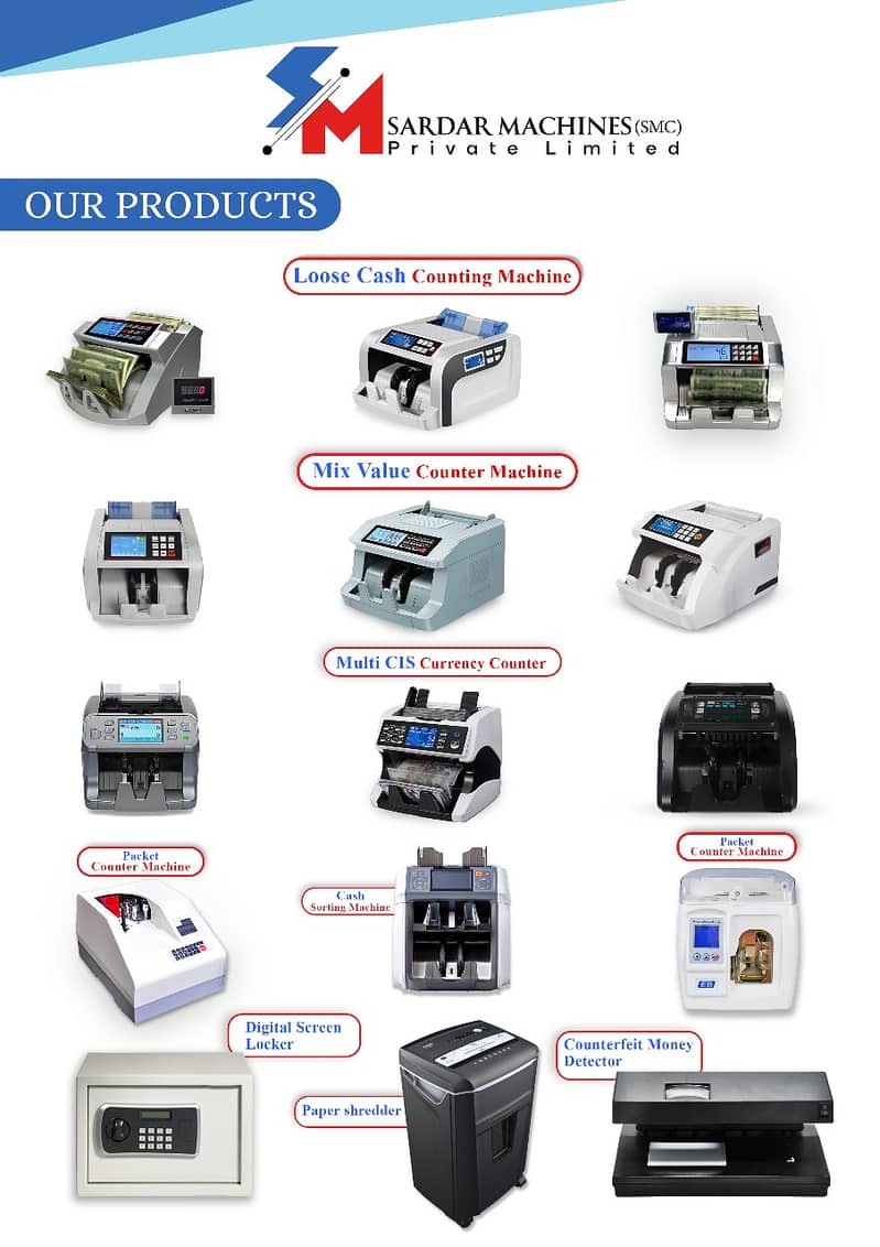 cash counting machine, mix value sorting machine, packet counter SM 13